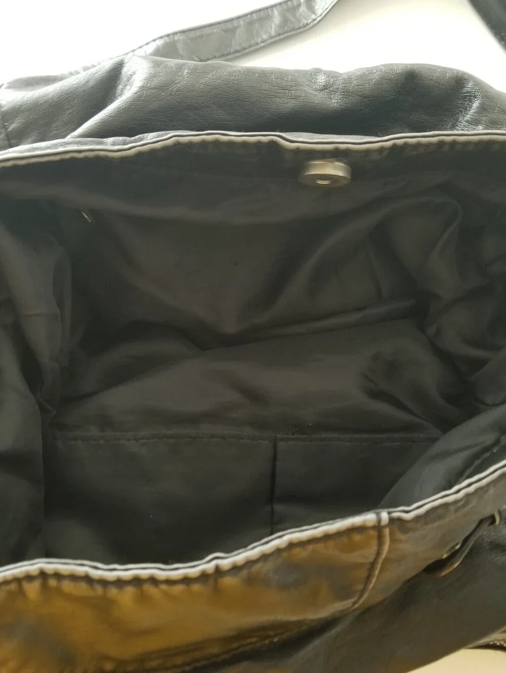 Y2K Black Faux Leather Crossbody Shoulder Bag Buckle Zip Accent